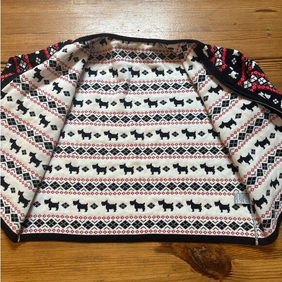 Marisa Christina reversible knit Scottish Terrier full zip womens sweater SIZE M - Picture 3 of 5